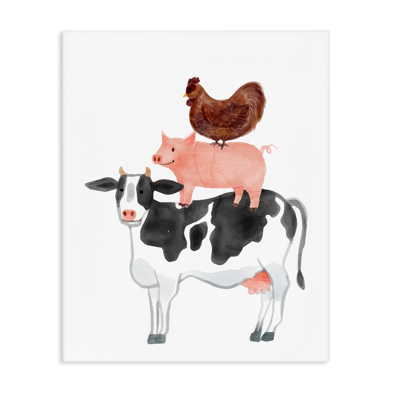 Stupell Industries Farm Animal Stack Whimsy Canvas, design by Kim Allen